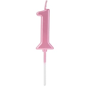 Vela Pick Metalizada Rosa Candy Color Numero 1 - 1 Un