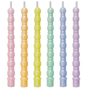Vela Palito Espiral Metalizada Candy Color V241a - 6 Un