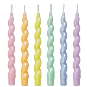 Vela Palito Espiral Metalizada Candy Color V241e - 6 Un