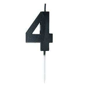 Vela Mini Design Preta Numero 4 - 1 Un