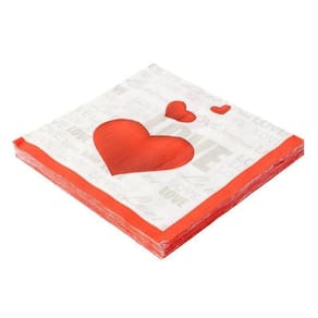 Guardanapo Folha Dupla 32x32cm Love Corações - 20 Un