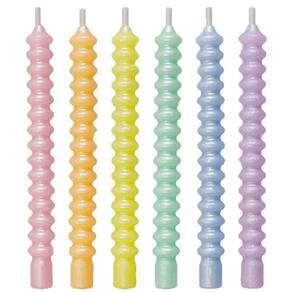 Vela Palito Espiral Metalizada Candy Color V241d - 6 Un