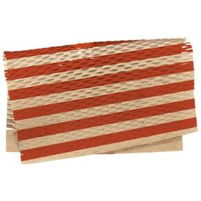Papel Colméia Listras 50x50cm Kraft Com Vermelho - 10 Un