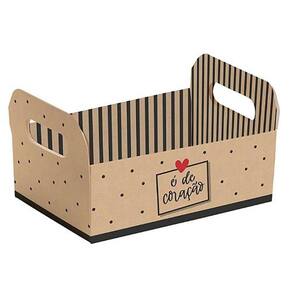 Kit Caixote De Cartão é De Coração P 16x10,5x4,5cm - 10 Un
