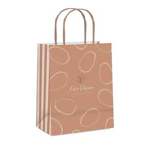 Kit Sacola De Papel Tonal Terracota Suave M 26x19,5x9,5cm - 10 Un