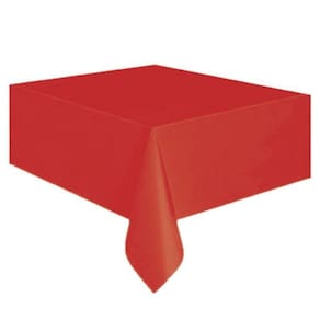Toalha De Mesa Plástica Happy Line 1,37x1,77 Metros Vermelho - 1 Un