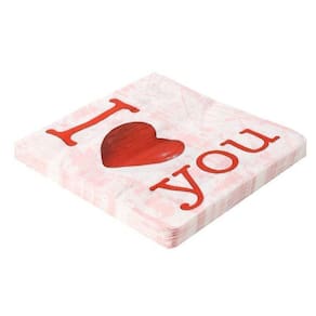 Guardanapo Folha Dupla 32x32cm I Love You - 20 Un