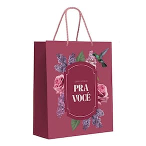 Kit Sacola De Papel Premium Brigitte M 31x26x10cm - 10 Un