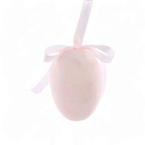 Ovo Decorativo Para Pendurar Flocado Rosa Flocked 12,5cm - 1 Un