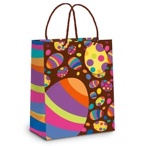 Sacola De Papel Páscoa Fun Marrom Mini 10,5x9,5x4cm - 50 Un