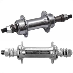 Par Cubo Dianteiro E Traseiro Cromado Com Eixo 3/8 x 175mm 36 Furos Bicicleta Bike Mtb Passeio Caloi