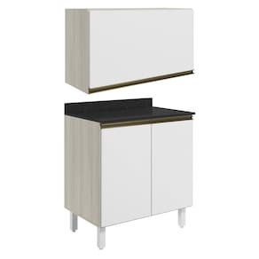 Armario Aereo E Balcao MDF 60cm Kali Bianco Toq Branco Uv Nicioli