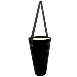 Caixa Cilíndrica Acabamento Em Veludo Liso 14,5x8x25,5cm Preto - 1 Un
