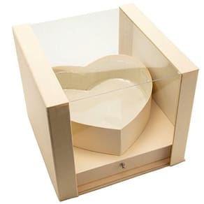 Caixa Quadrada De Acrílico Liso M 24,2x24,2x21cm Bege - 1 Un