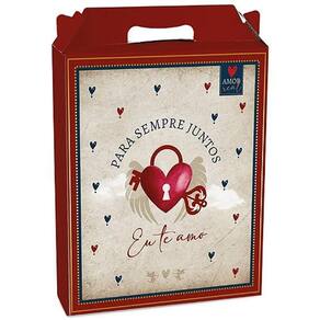 Kit Caixa Maleta Retangular Vertical Amor Real M 18x7,5x21cm - 10 Un