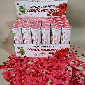 Lança Confete Metalizado 20cm Coração - 1 Un