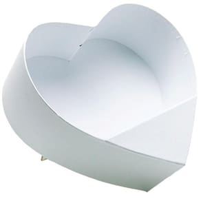 Caixa Coração De Papel Liso 25x23,5x9cm Branco - 1 Un