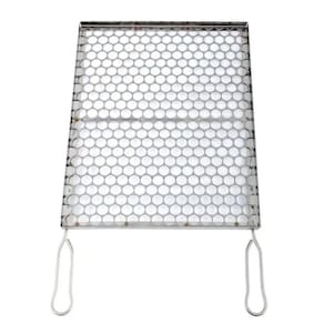 Grelha Tela Inox Cabo Em Alumínio Lobo Churrasqueiras Medida 40x50
