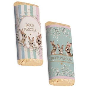 Kit Embalagem Com Cinta Doce Páscoa Composê Para Tablete 150g - 10 Un