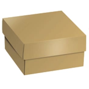 Kit Mini Caixa Quadrada Glam Gold M 9,5x9,5x4cm - 50 Un