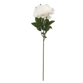 Flores Decorativas Permanentes - Rosa Decorativa Toque Aveludado 80cm Branco - 6 Hastes
