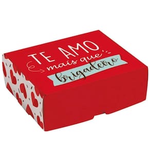 Kit Caixa Para 6 Brigadeiros-bombons Te Amo 13x10,6x4,5cm - 100 Un