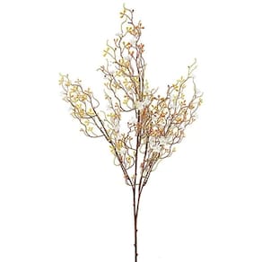 Flores Decorativas Permanentes - Flor De Ameixa X18 70cm Branco - 6 Hastes