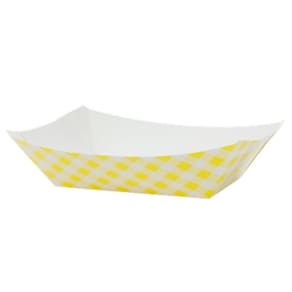 Bandeja De Papel Dobrável Xadrez Junina 14,5cm Amarela - 10 Un