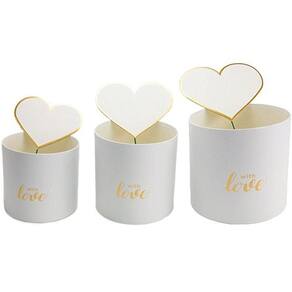 Kit Caixa Redonda Love Com Pick P-m-g Branco - 3 Un