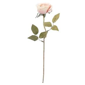 Flores Decorativas Permanentes - Rosa Solitária 38cm Rosa Chá-verde - 6 Hastes