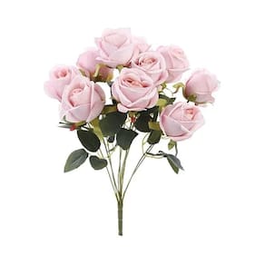 Flores Decorativas Permanentes - Buquê De Rosas X11 49cm Lilás - 1 Buquê