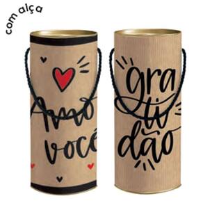 Kit Lata Com Alça Para Presente Gg 29,5x11,5cm Letteri Composê - 6 Un