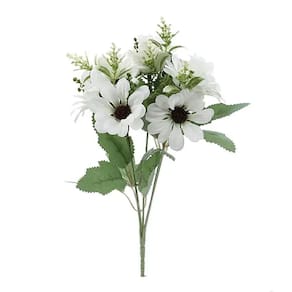Flores Decorativas Permanentes - Margarida X6 30cm Branco - 6 Buquês