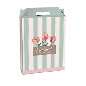 Kit Caixa Maleta Retangular Vertical Tulips M 18x7,5x21cm - 10 Un