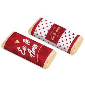 Kit Embalagem Com Cinta Te Amo Hoje Para Tablete 150g - 100 Un
