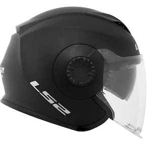 Capacete Ls2 OF570 Verso Aberto Monocolor Preto Fosco