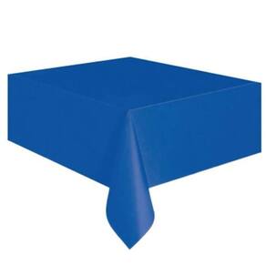 Toalha De Mesa Plástica Happy Line 1,37x1,77 Metros Azul Royal - 1 Un