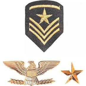 Kit Insignias Militares Para Fantasia - 3 Peças
