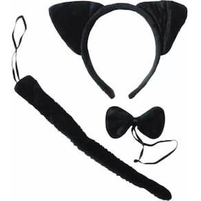Kit Fantasia Gatinha Preta - 3 Peças