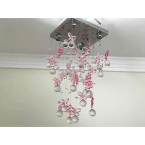 Lustre para quarto infantil Bebê, Menina, Menino em Cristal Base 20x20