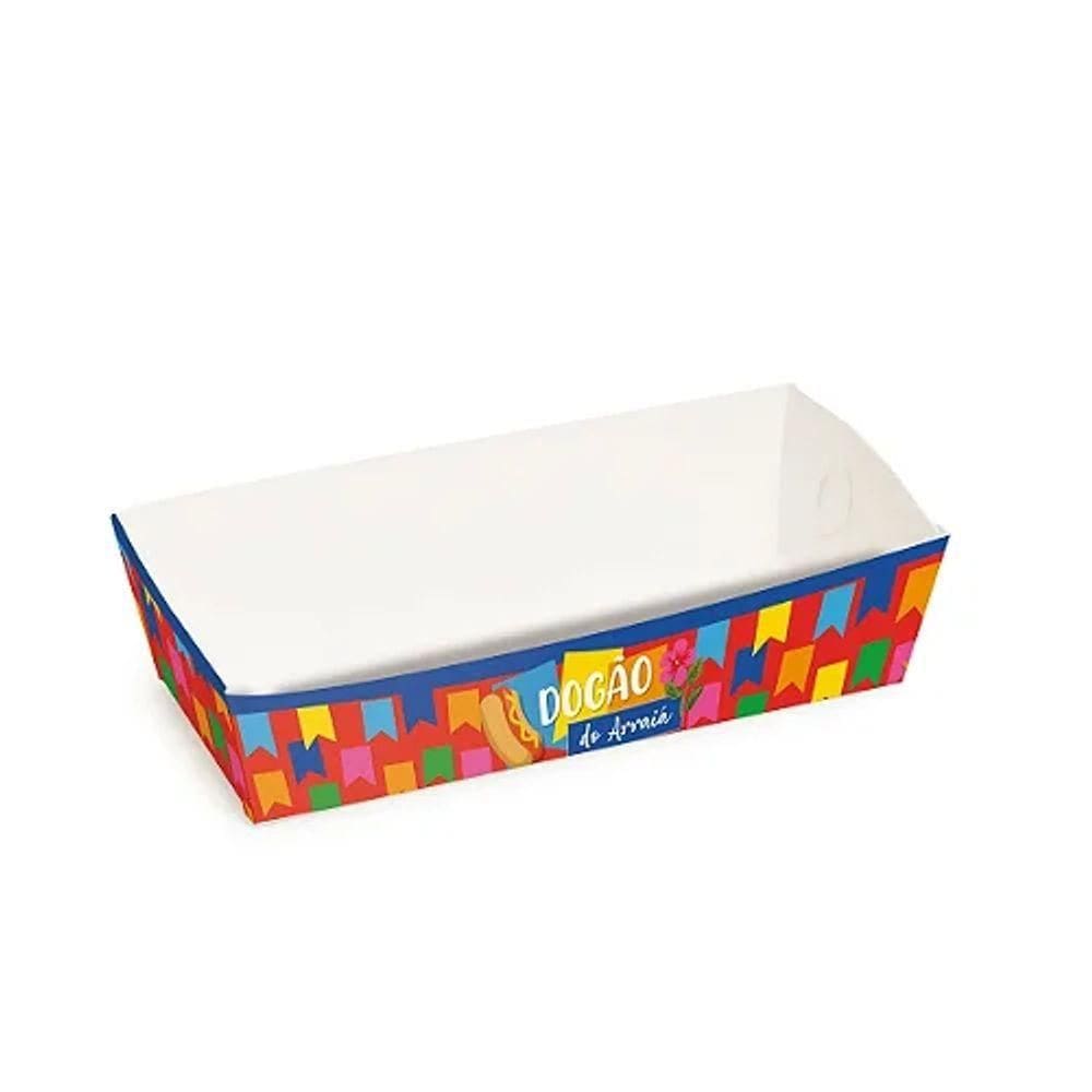 Caixa Para Hot Dog Arraiá Bão Demais 18,5x5x3cm - 10 Un