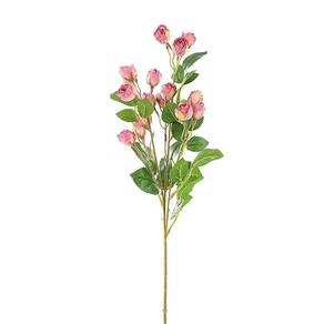 Flores Decorativas Permanentes - Haste De Rosas X15 70cm Rosa - 6 Hastes
