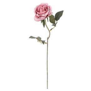 Flores Decorativas Permanentes - Rosa Solitária 38cm Rosa-verde - 6 Hastes