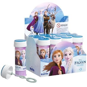 Lembrancinha Infantil - Bolhas De Sabão Com Jogo Disney Princesa Frozen - 1 Tubo Com 60ml
