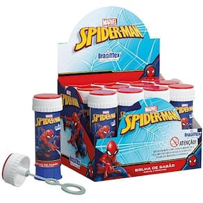 Lembrancinha Infantil - Bolhas De Sabão Com Jogo Disney Marvel Spider-man - 1 Tubo Com 60ml
