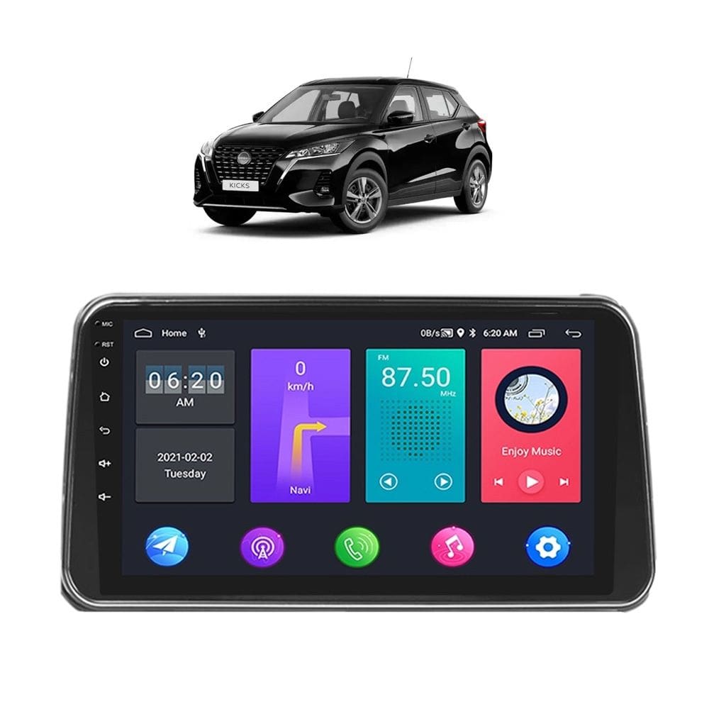 Kit Multimidia Kicks S PCD 2017 / 2024 Carplay AndroidAuto 9 Pol - Roadstar 908BR