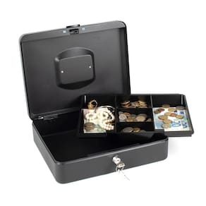 Cofre Metal Portatil 30Cm Porta Joias Documentos Dinheiro Moeda Organizador Grande Com Chave E Alça