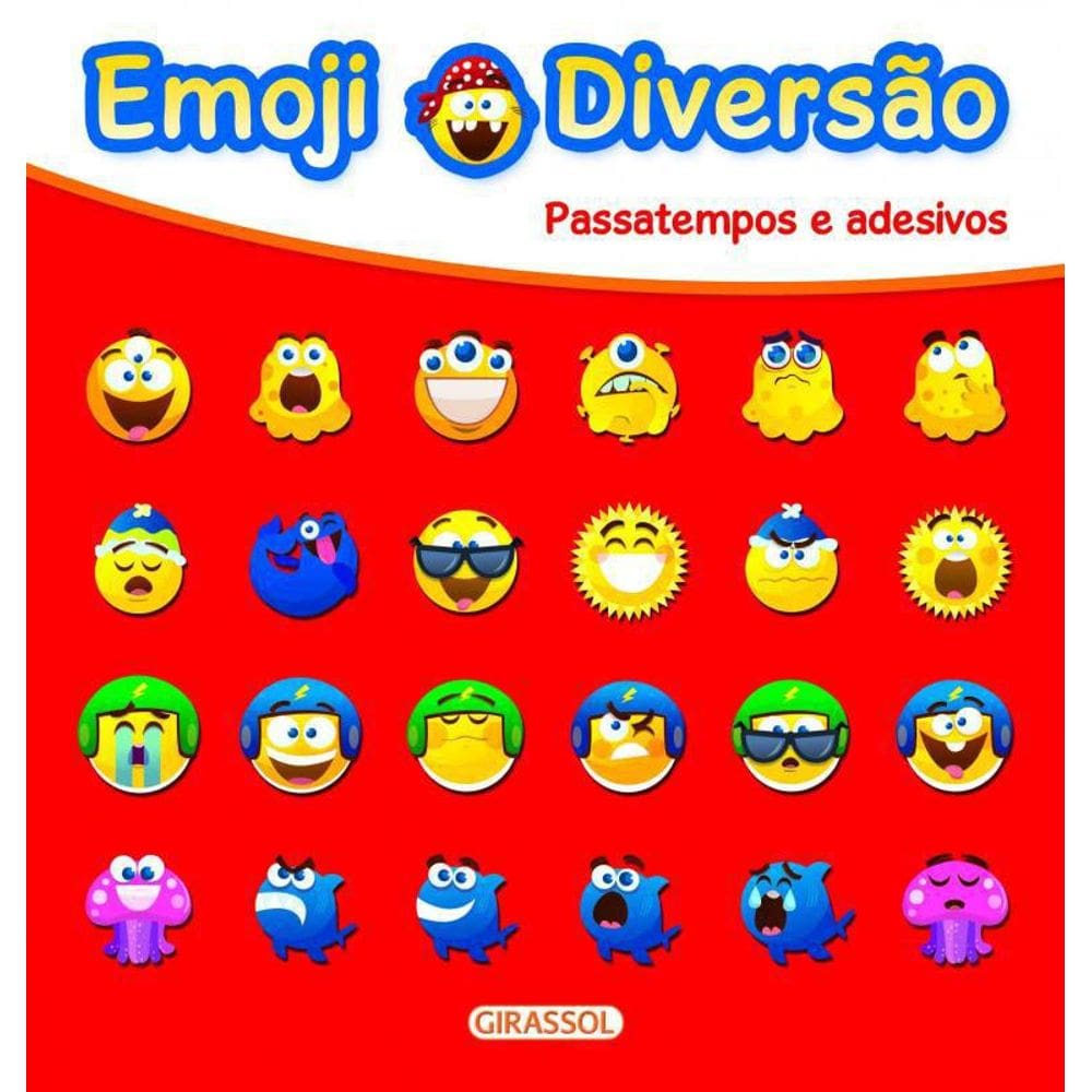 Livro Emoji Diversao Vermelho - Passatempos E Adesivos