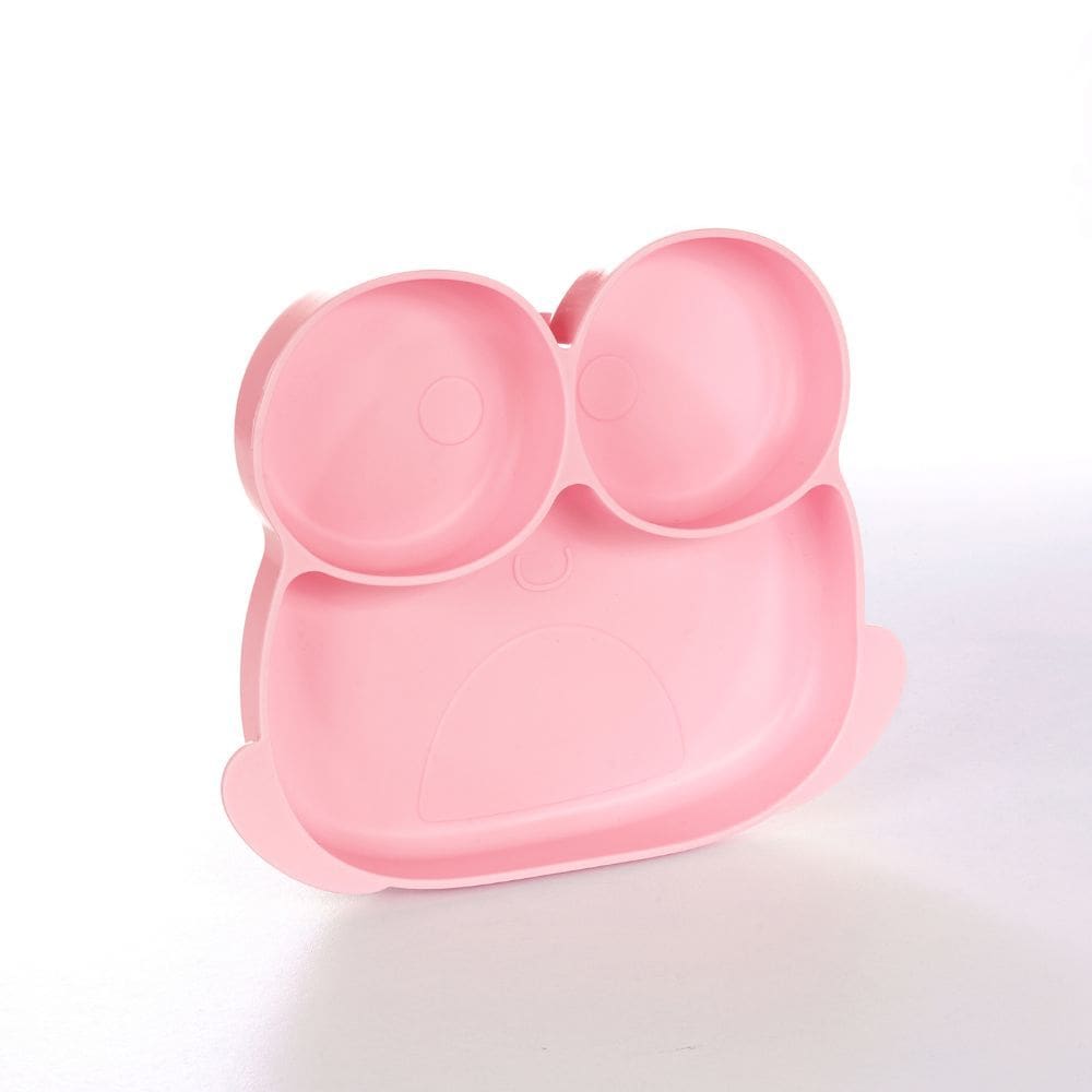 Prato Infantil Bebê Introdução Alimentar C/ 3 Divisórias Sapinho Rosa