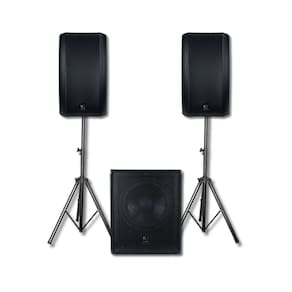 Caixas de Som Amplificada K-Audio - Subwoofer 15" SW415A + 2 Caixas Ativas 12" TP12A – 1200WRMS total